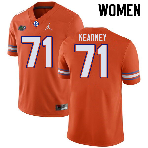 Women #71 Roderick Kearney Florida Gators College Football Jerseys Stitched-Orange